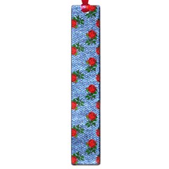 Blue Denim And Roses Large Book Marks