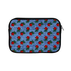 Blue Denim And Roses Apple Ipad Mini Zipper Cases by snowwhitegirl