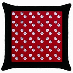 Lazy Bat One Red Pattern Throw Pillow Case (black) by snowwhitegirl