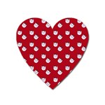 Lazy Bat One Red Pattern Heart Magnet Front