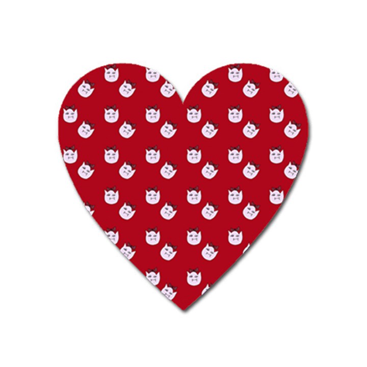 Lazy Bat One Red Pattern Heart Magnet