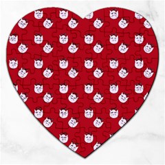 Lazy Bat One Red Pattern Jigsaw Puzzle (heart) by snowwhitegirl