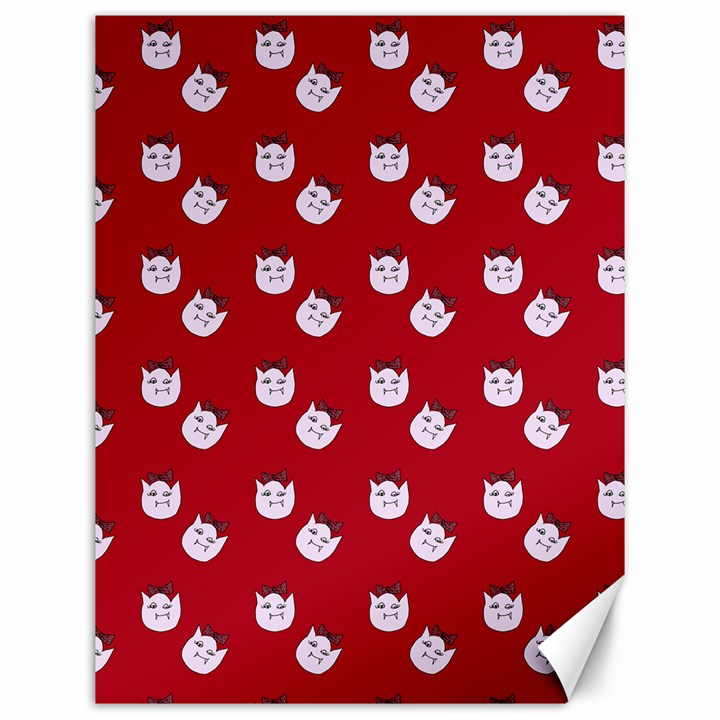 Lazy Bat One Red Pattern Canvas 12  x 16 