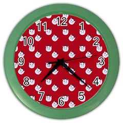 Lazy Bat One Red Pattern Color Wall Clock by snowwhitegirl