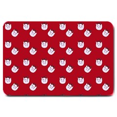 Lazy Bat One Red Pattern Large Doormat  by snowwhitegirl