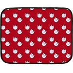 Lazy Bat One Red Pattern Fleece Blanket (Mini) 35 x27  Blanket