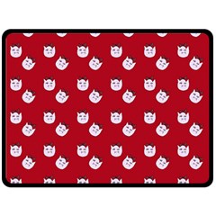 Lazy Bat One Red Pattern Fleece Blanket (large)  by snowwhitegirl