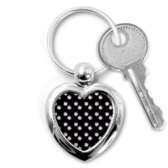 Lazy Bat On Black Pattern Key Chain (heart) by snowwhitegirl