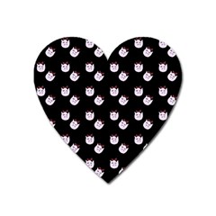 Lazy Bat On Black Pattern Heart Magnet by snowwhitegirl