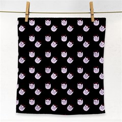 Lazy Bat On Black Pattern Face Towel by snowwhitegirl