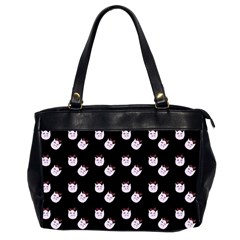 Lazy Bat On Black Pattern Oversize Office Handbag (2 Sides) by snowwhitegirl