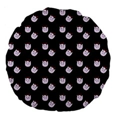 Lazy Bat On Black Pattern Large 18  Premium Flano Round Cushions