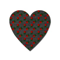 Black Denim And Roses Heart Magnet by snowwhitegirl