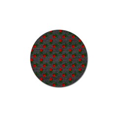 Black Denim And Roses Golf Ball Marker by snowwhitegirl