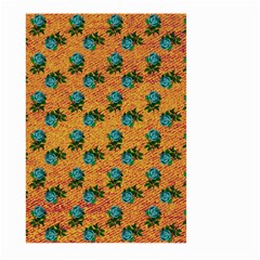 Orange Denim And Roses Large Garden Flag (two Sides) by snowwhitegirl