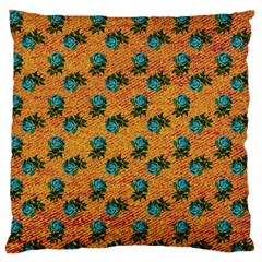 Orange Denim And Roses Standard Flano Cushion Case (two Sides) by snowwhitegirl