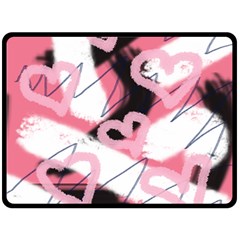 Heart Abstract Fleece Blanket (Large) 