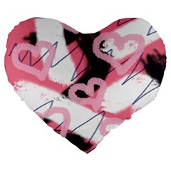 Heart Abstract Large 19  Premium Heart Shape Cushions