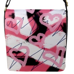 Heart Abstract Flap Closure Messenger Bag (S)