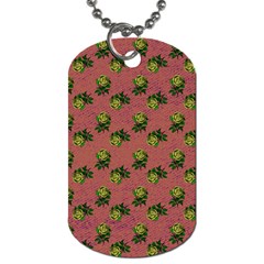 Pink Denim And Roses Dog Tag (two Sides) by snowwhitegirl