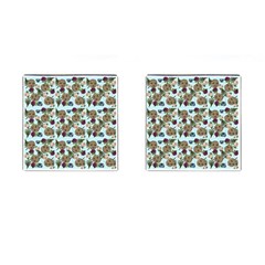 Cracked Doll Pattern Blue Cufflinks (square) by snowwhitegirl