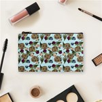 Cracked Doll Pattern Blue Cosmetic Bag (Small) Front