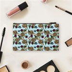 Cracked Doll Pattern Blue Cosmetic Bag (Small) Back