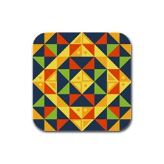 Background Geometric Color Plaid Rubber Square Coaster (4 Pack)  by Mariart