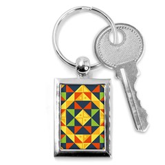 Background Geometric Color Plaid Key Chain (rectangle) by Mariart