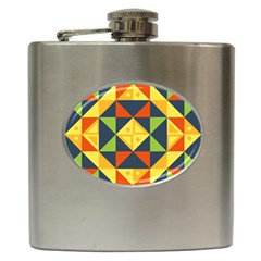 Background Geometric Color Plaid Hip Flask (6 Oz) by Mariart