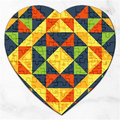 Background Geometric Color Plaid Jigsaw Puzzle (heart) by Mariart