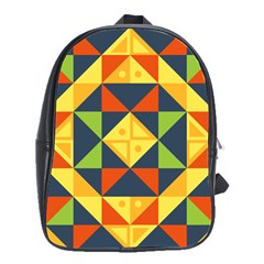 Background Geometric Color Plaid School Bag (large)