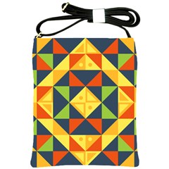 Background Geometric Color Plaid Shoulder Sling Bag by Mariart