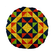 Background Geometric Color Plaid Standard 15  Premium Flano Round Cushions