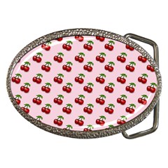 Retro Pink Cherries Belt Buckles by snowwhitegirl