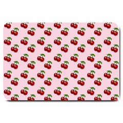 Retro Pink Cherries Large Doormat  by snowwhitegirl