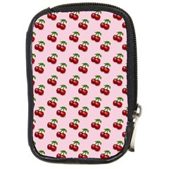 Retro Pink Cherries Compact Camera Leather Case by snowwhitegirl