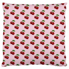 Retro Pink Cherries Large Cushion Case (one Side) by snowwhitegirl