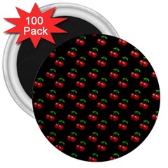 Retro Black Cherries 3  Magnets (100 Pack) by snowwhitegirl