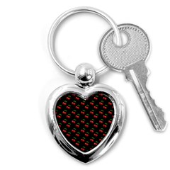 Retro Black Cherries Key Chain (heart) by snowwhitegirl