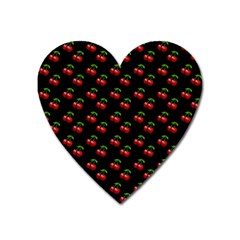 Retro Black Cherries Heart Magnet by snowwhitegirl