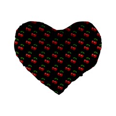 Retro Black Cherries Standard 16  Premium Heart Shape Cushions