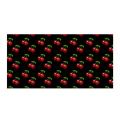 Retro Black Cherries Satin Wrap by snowwhitegirl