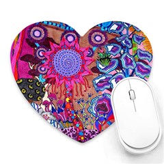 Red Flower Abstract  Heart Mousepads by okhismakingart