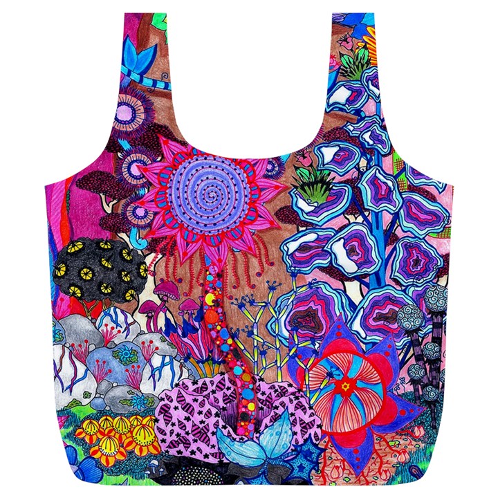 Red Flower Abstract  Full Print Recycle Bag (XL)