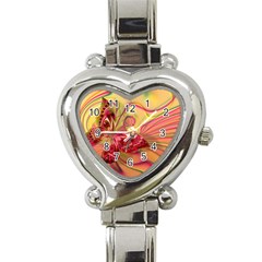 Arrangement Butterfly Pink Heart Italian Charm Watch