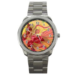 Arrangement Butterfly Pink Sport Metal Watch