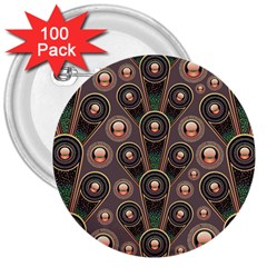 Abstract Pattern Green 3  Buttons (100 Pack)  by HermanTelo