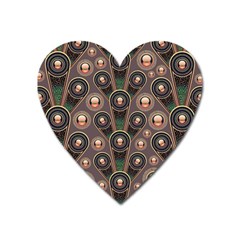 Abstract Pattern Green Heart Magnet by HermanTelo