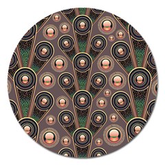 Abstract Pattern Green Magnet 5  (round)